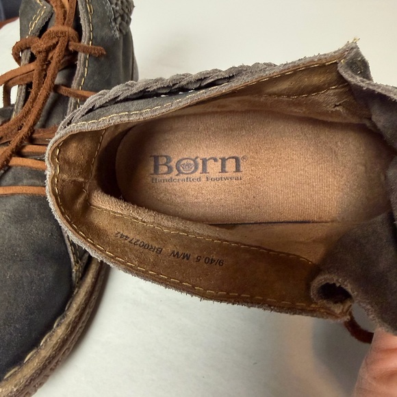 Born Temple II Distressed Boots Leather Dark Charcoal Size 9 - Picture 8 of 11